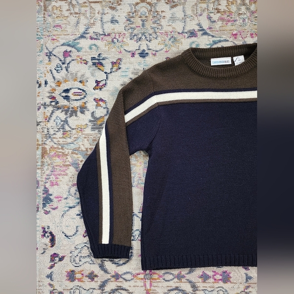 Canyon River Blues Boys Knit Navy/Green Pullover Sweater Winter Fall, sz SM (8) - Picture 4 of 12